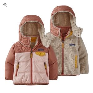 Patagonia Kids Puffer Jacket in Pink and Cream